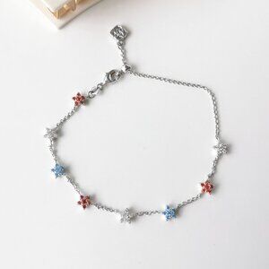 Kendra Scott Sierra Star Silver Crystal Chain Bracelet